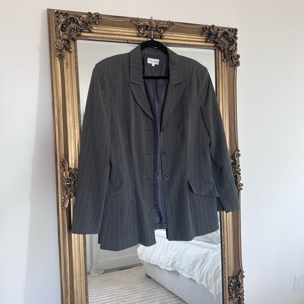Gray Pinstripe Blazer